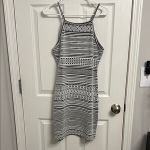 Stylish Black and White Patterned Dress